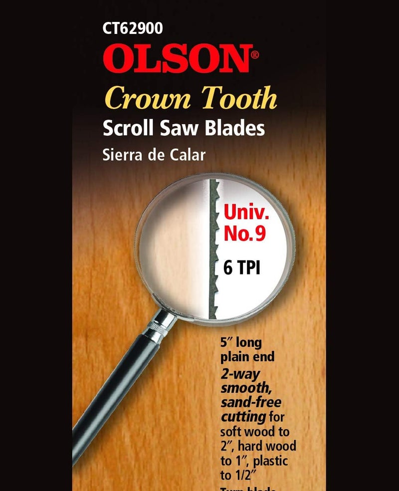 Saw CT62900 0.053 by 0.018-Inch 6 TPI Crown Tooth Crown Tooth Scroll Saw Blade